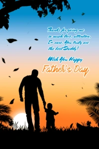 Father's day wish card Poster template