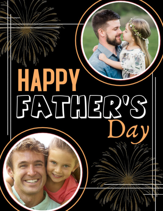 Father's day wish post Folheto (US Letter) template