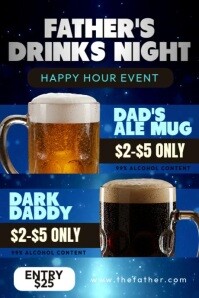 Father's Drinks Night Póster template