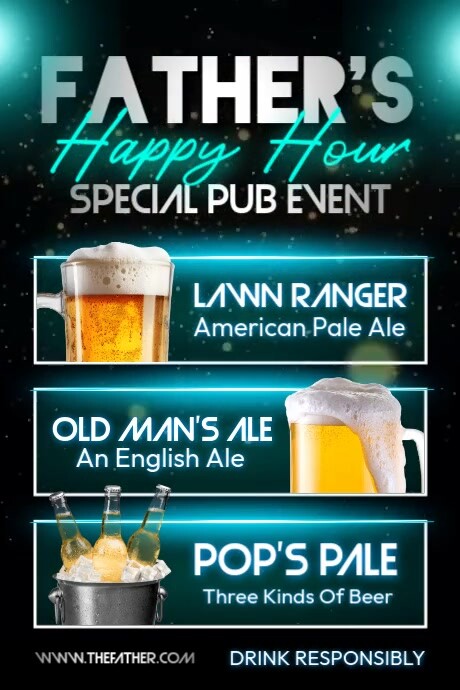 Father's Happy Hour 海报 template