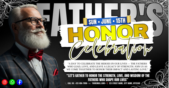 Father's Honor Celebration Facebook Gedeelde Prent template