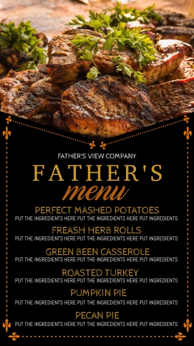 Father's menu Digital Display (9:16) template