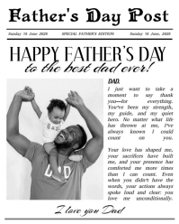 Father’s Day Newspaper Tribute – Custom Black & White Letter for Dad Instagram Portrait template