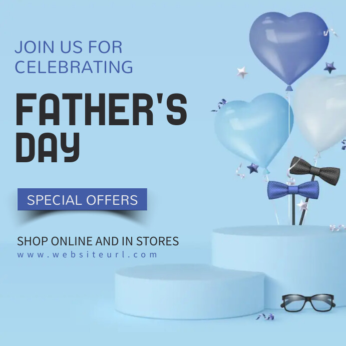 Father's day, event, party ,retail Square (1:1) template