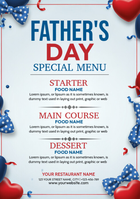 Father's day, event, party A4 template