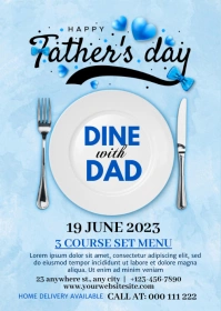 Father's day, event, party A6 template