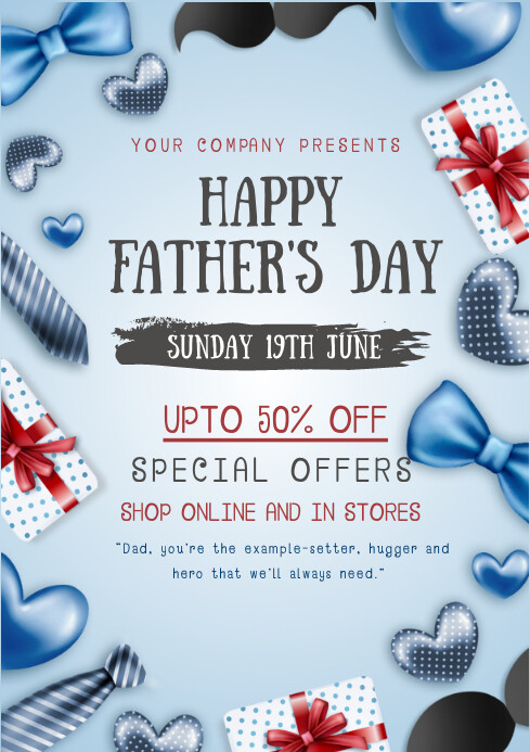 Father's day, event, party A4 template