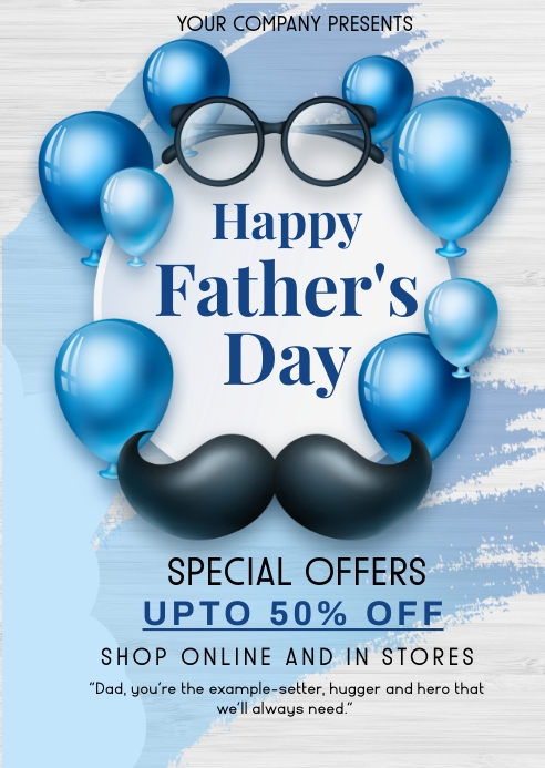 Father's day, event ,party A6 template
