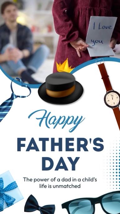 father's day, wish, Digital display งานแสดงผลงานแบบดิจิทัล (9:16) template