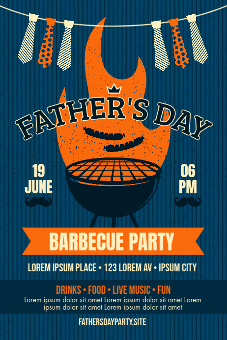 FATHER'S DAY BARBECUE POSTER Plakat template
