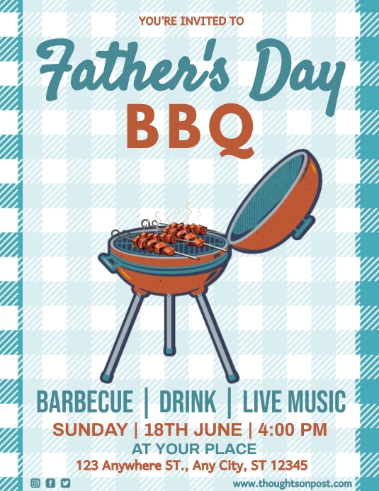 Father's day BBQ flyer template. | PosterMyWall