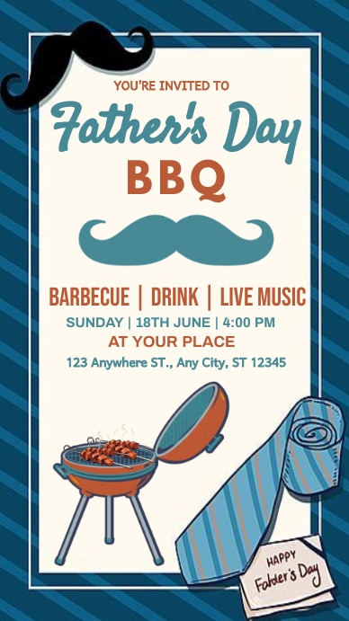 Father's day BBQ Instagram story. template