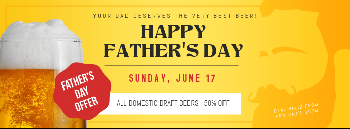 Father's Day Beer Deal Facebook Cover  Template Zdjęcie w tle na Facebooka