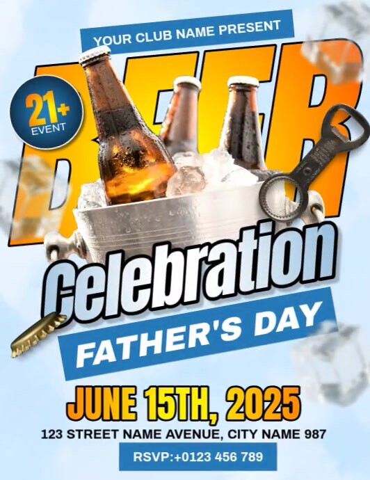Father's Day Beer Night Ulotka (US Letter) template