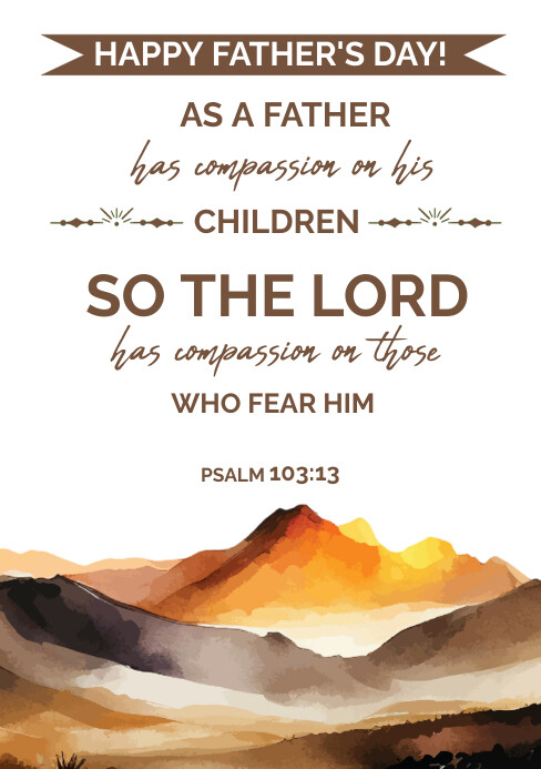 Father's Day bible verse card A5 template