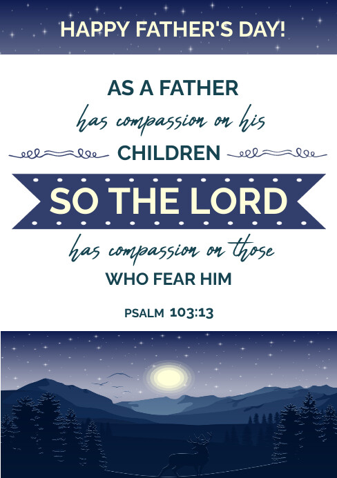 Father's Day bible verse psalm 103:13 Template | PosterMyWall