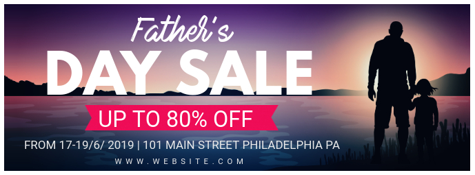 Father's Day Big Sale Custom Banner Facebook Cover Photo template