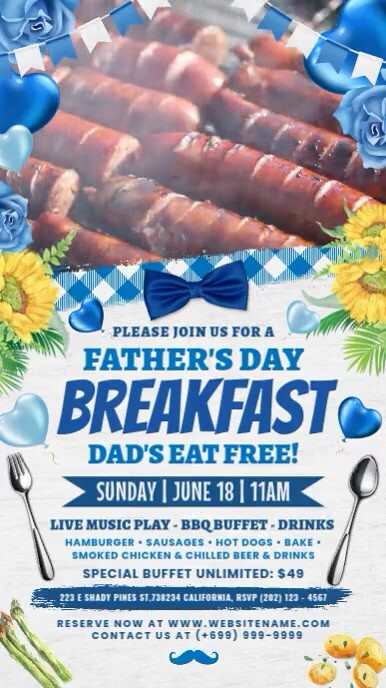 Father's Day Breakfast Display Template | PosterMyWall