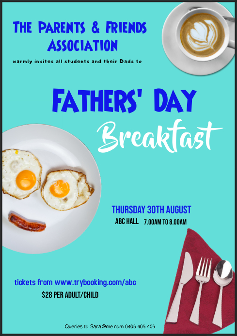 Father's Day breakfast eggs A4 template