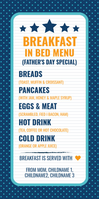 Father's Day Breakfast Menu Template 易拉宝 3' × 6'