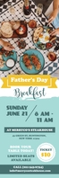 Green Breakfast Father's Day Banner Cartel de 2 × 6 pulg. template