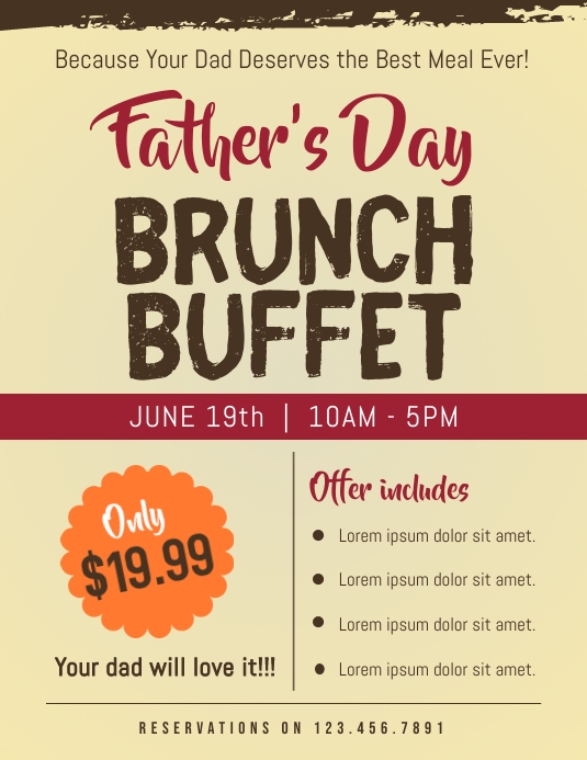 Father's day brunch buffet Template | PosterMyWall Father's day brunch buffet Template | PosterMyWall