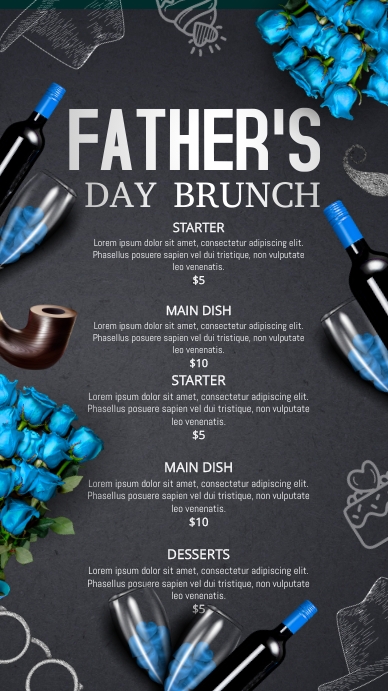 Father's day brunch Ekran reklamowy (9:16) template