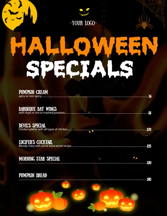 Halloween restaurant flyer Template PosterMyWall