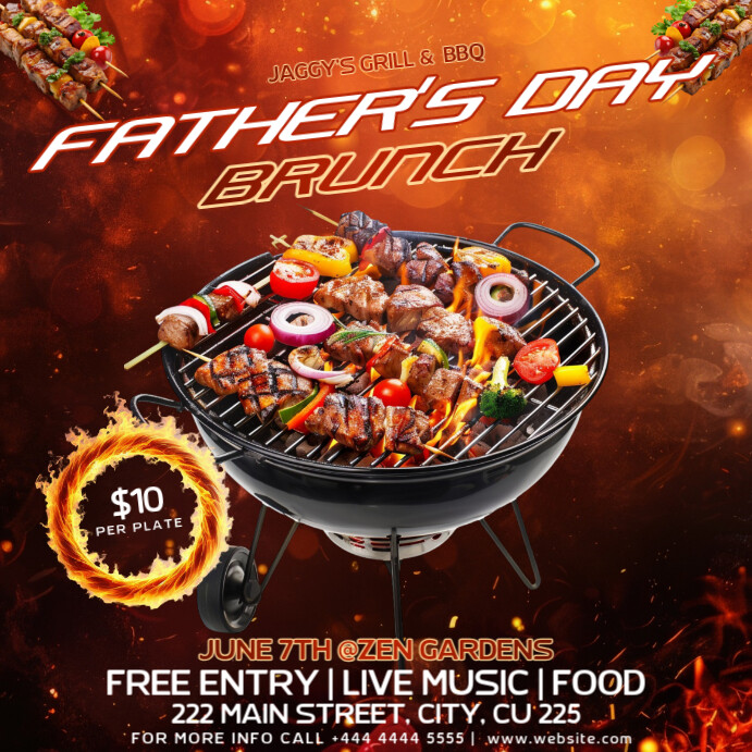 Father's Day Brunch Instagram Post Wpis na Instagrama template