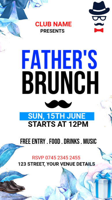 Father's Day Brunch Invitation Template | PosterMyWall