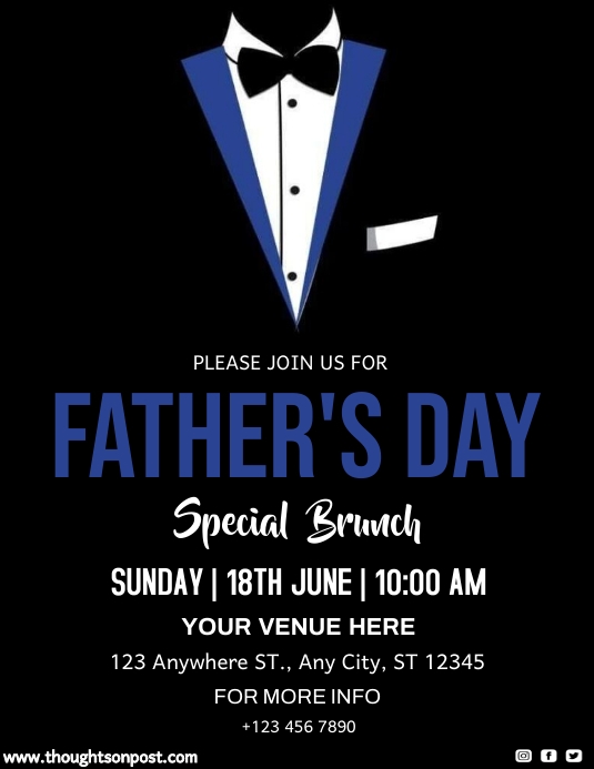 Father's Day Brunch Invitation flyer. Template | PosterMyWall