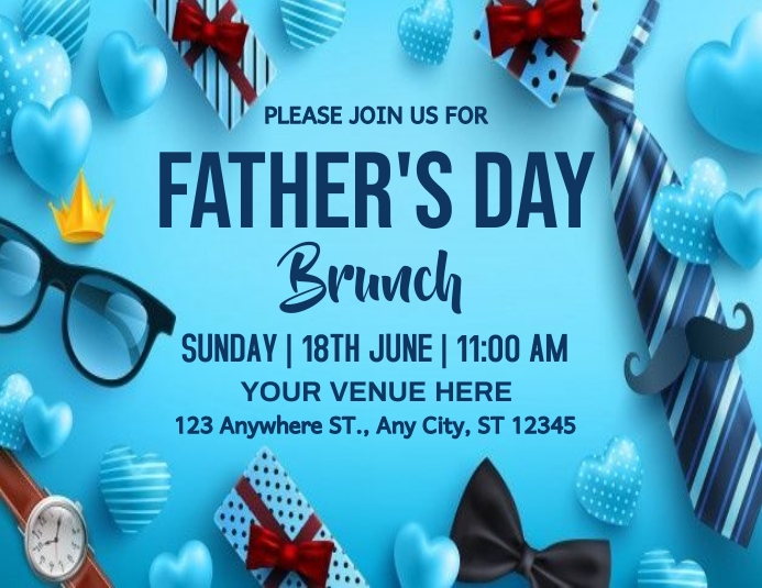 Father's Day Brunch Invitation flyer. Template | PosterMyWall Father's Day Brunch Invitation flyer. Template | PosterMyWall
