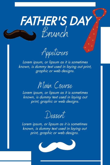 Father's Day Brunch Menu Poster Template | PosterMyWall