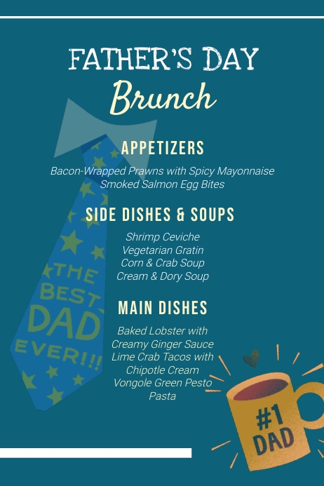 Father's Day Brunch Menu Poster Template | PosterMyWall