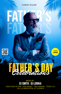 Father's Day Celebration Template Half Page Wide