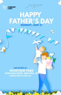 Father's Day Celebration Template Wide Setengah Halaman