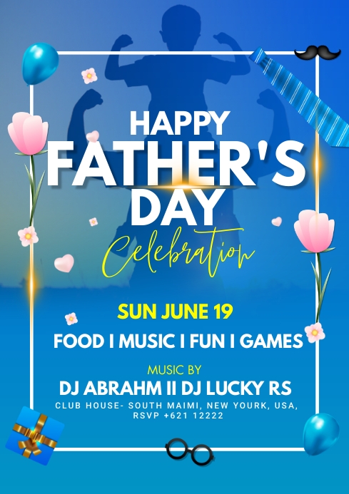 Father's Day Celebration Template A4