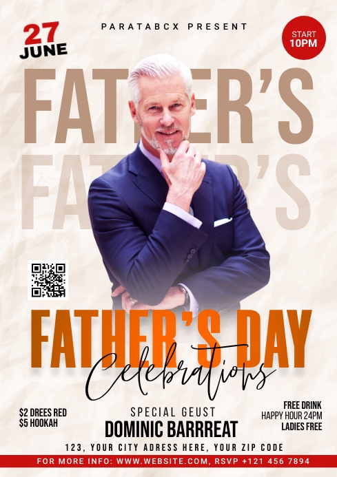 Father's Day Celebration Template A4