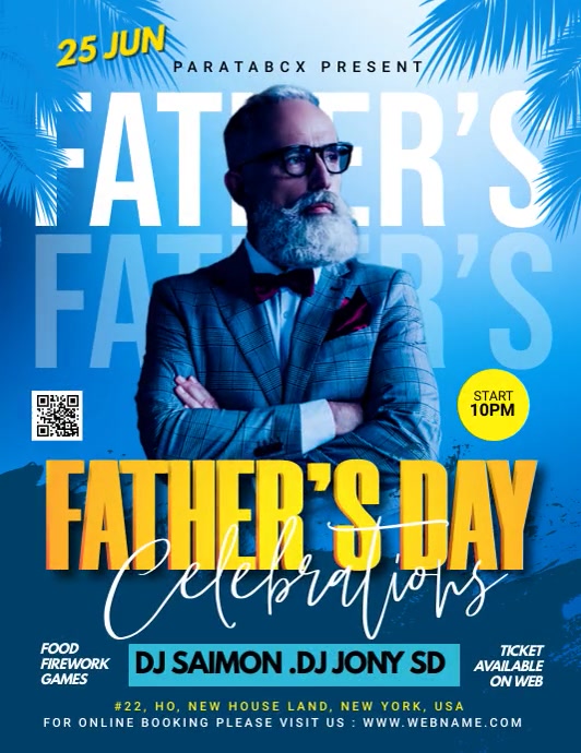 Father's Day Celebration Template Flyer (US Letter)