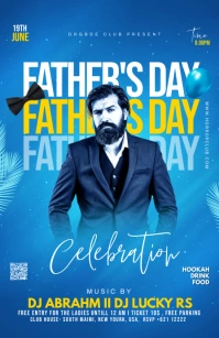 Father's Day Celebration Template Media Página Ancho