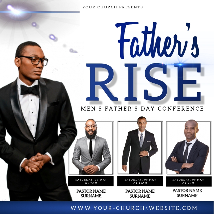FATHER'S day church event flyer template Kwadrat (1:1)