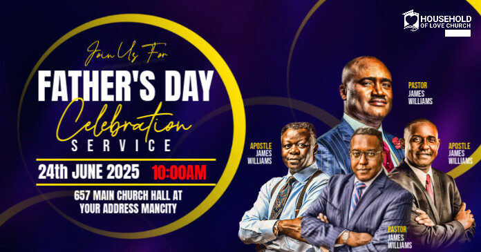 Father's day church flyer Facebook Shared Image template