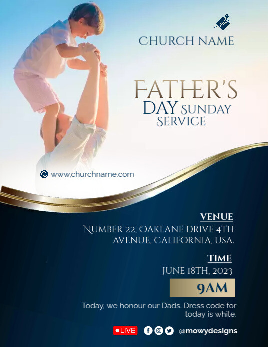 Father's Day Church Invitation Flyer template