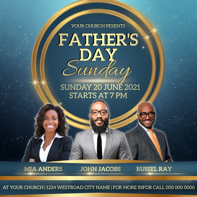 FATHER'S DAY CHURCH LIVE ONLINE FROM AT HOME Square (1:1) template