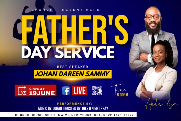 Father Day Program Father's Day Church Service Template | PosterMyWall