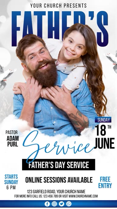 Father Day Program father's day church service Template | PosterMyWall