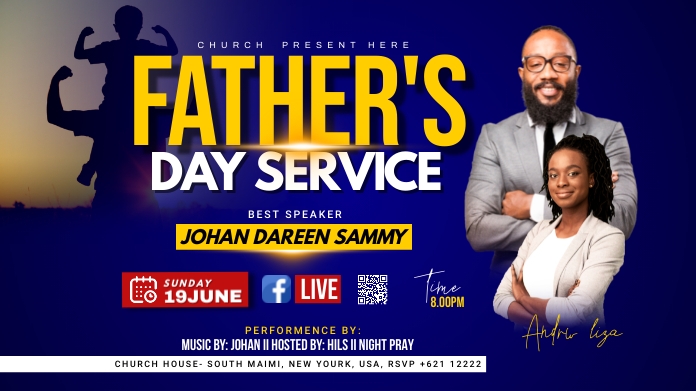 Father's Day Church Service Twitter Post template