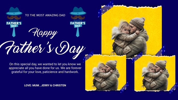 FATHER'S DAY COLLAGE Ekran reklamowy (16:9) template