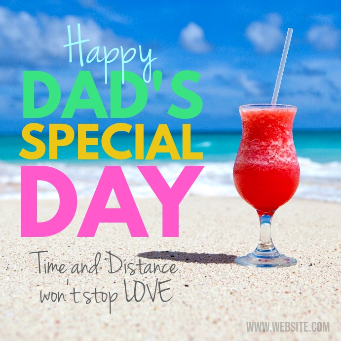 Father's day dad special day on the beach Instagram Post template