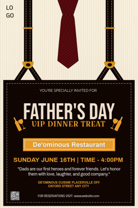 Vip Dinner Invite Text Father's Day Dinner Invitation – VIP Restaurant Event Template ...